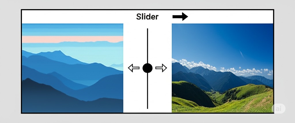 Diagram showing the comparison slider functionality.